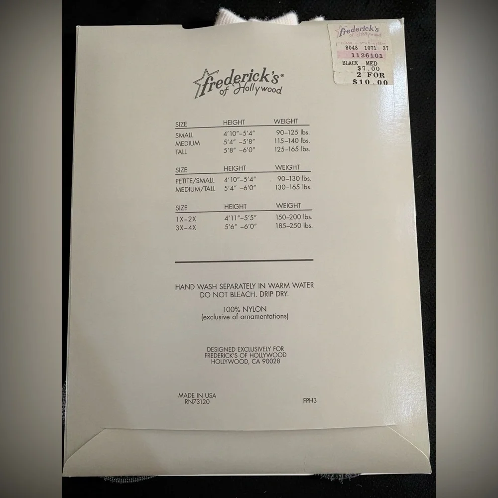 Fredericks of Hollywood new package